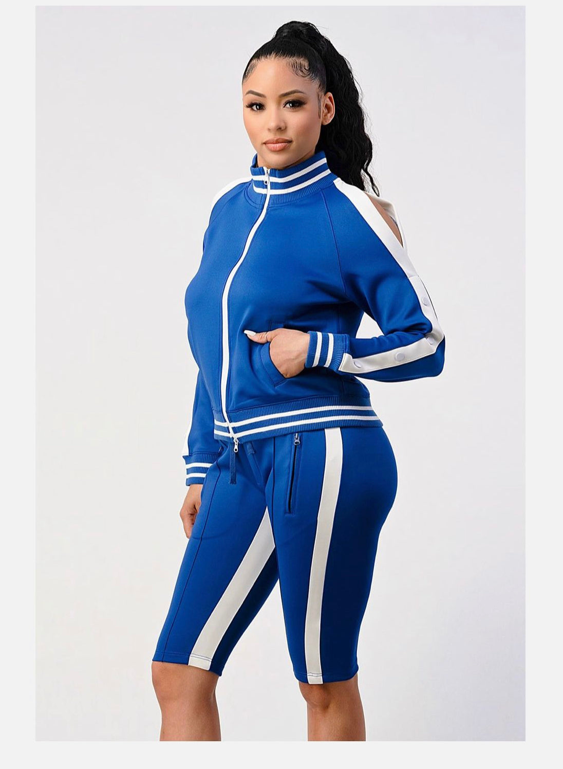TAWANNA || BLUE/ WHITE TRACK SUIT