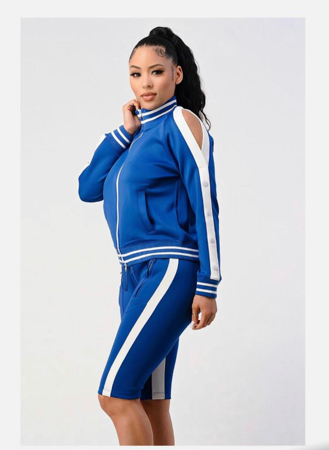 TAWANNA || BLUE/ WHITE TRACK SUIT