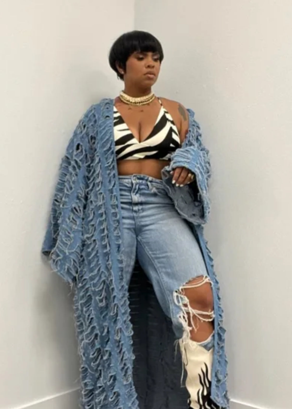 Denim Deluxe || Maxi Oversized Cardigan