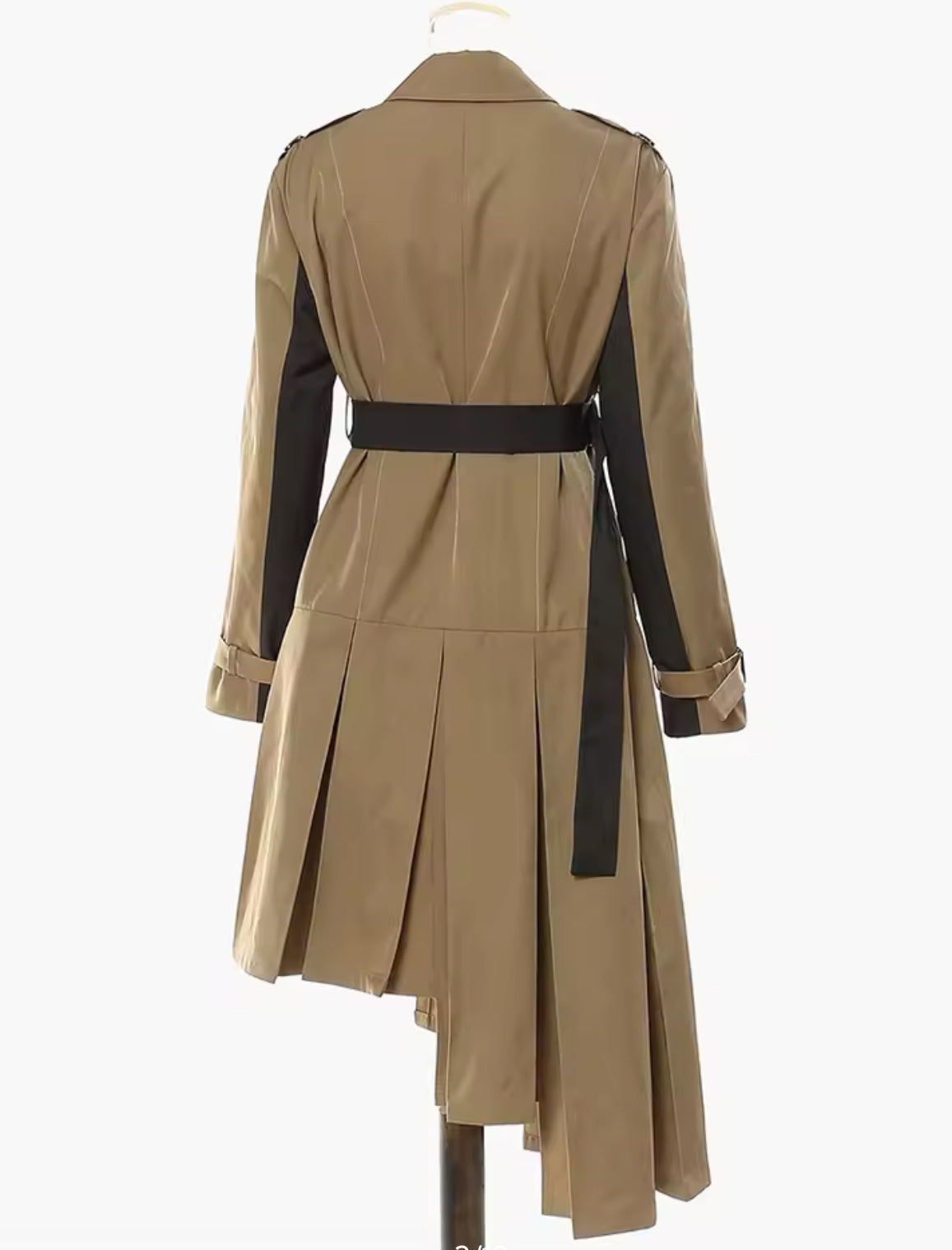 Khaki Pleated || Contrast Dress