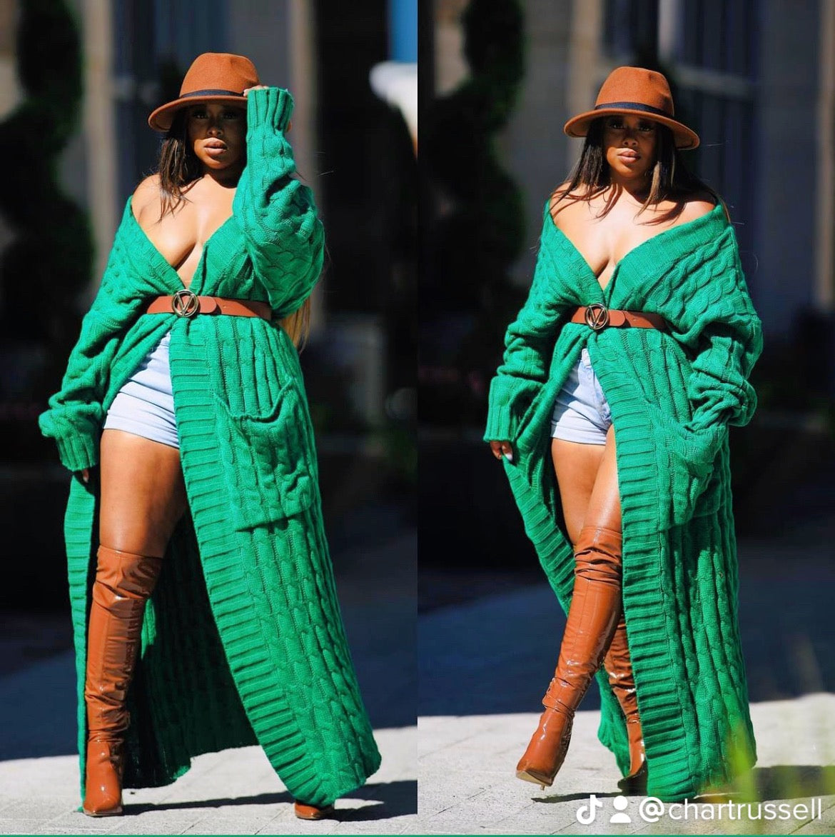 FASHIONABLE GREEN || MAXI CARDIGAN